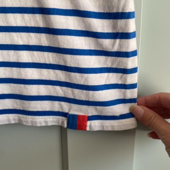 KULE The TANK Midi Dress WHITE and ROYAL BLUE 100% cotton sz Small - Picture 5 of 9